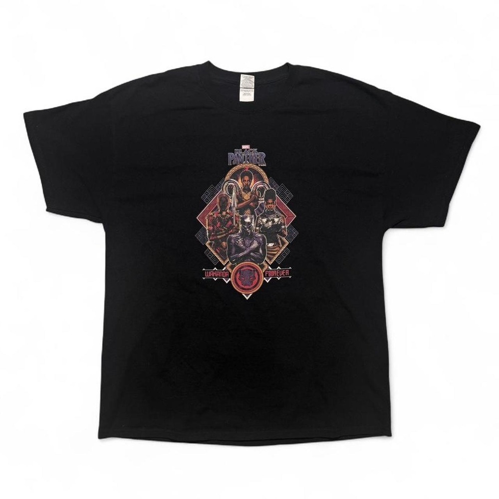 Black Panther Wakanda Forever black cotton t-shirt Size XL